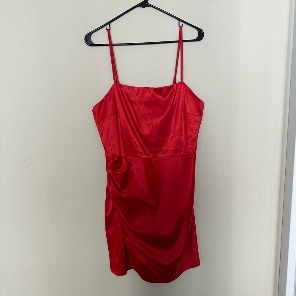 Red satin Mini Dress (Akira)